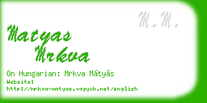 matyas mrkva business card
